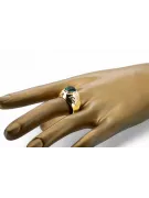 14k geltono aukso Smeraldai Žiedas Vintage vrc078y